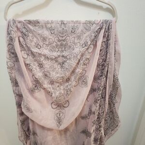 Light Pink Paisley Print Scarf